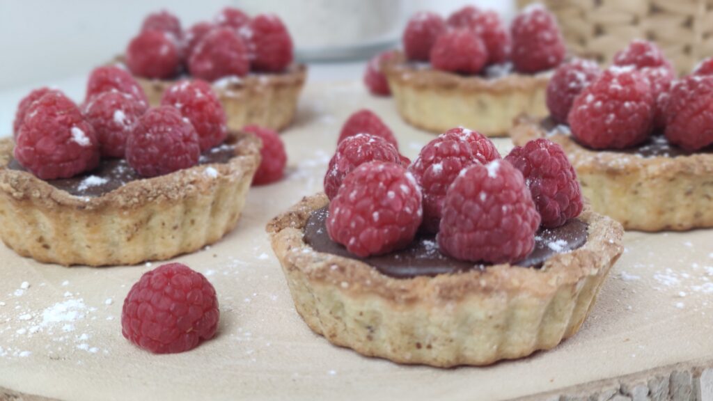 Tartelettes à la framboise et au chocolat
